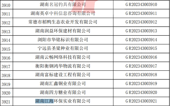 2023年湖南江海，“高新技術(shù)企業(yè)”復(fù)審順利通過(guò)！